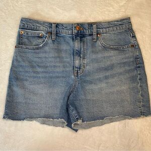 J. Crew Blue Jean Shorts High-Waisted Frayed Hem